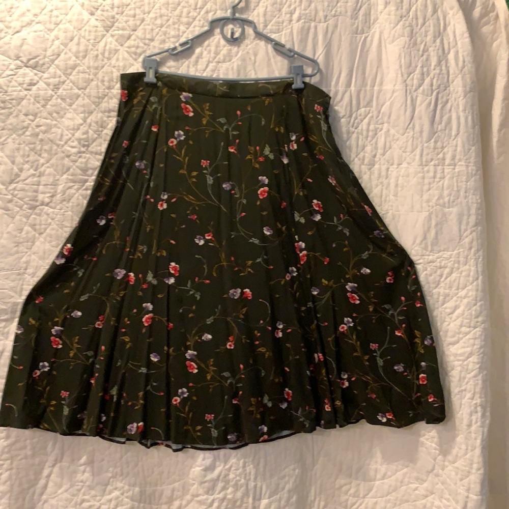 Dark green flowered skirt